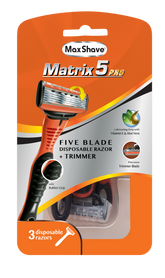 Max-shave Men 5blade Disposable Razor 3 Piece